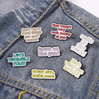 Fashion Letter Alloy Stoving Varnish Unisex Brooches