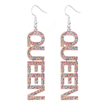 Fashion Letter Arylic Sequins Women'S Drop Earrings 1 Pair