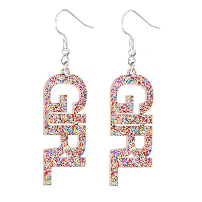 Fashion Letter Arylic Sequins Women'S Drop Earrings 1 Pair