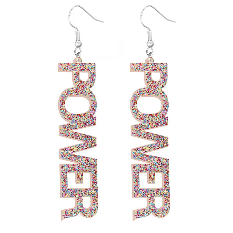 Fashion Letter Arylic Sequins Women'S Drop Earrings 1 Pair