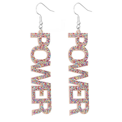 Fashion Letter Arylic Sequins Women'S Drop Earrings 1 Pair