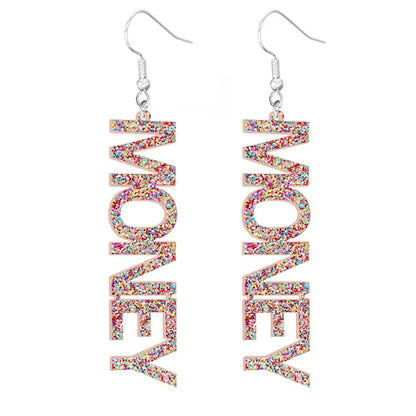 Fashion Letter Arylic Sequins Women'S Drop Earrings 1 Pair