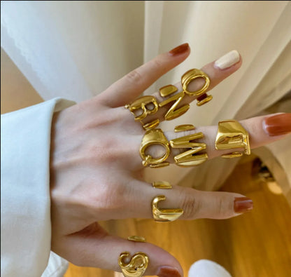 Fashion Letter Brass Rings 1 Piece