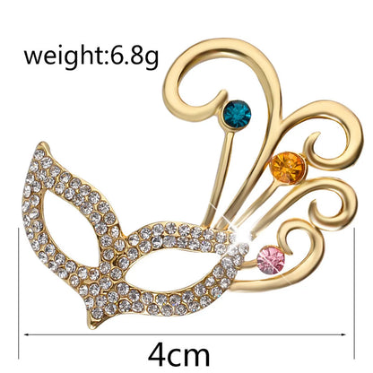 Fashion Letter Butterfly Alloy Inlay Rhinestones Women'S Brooches