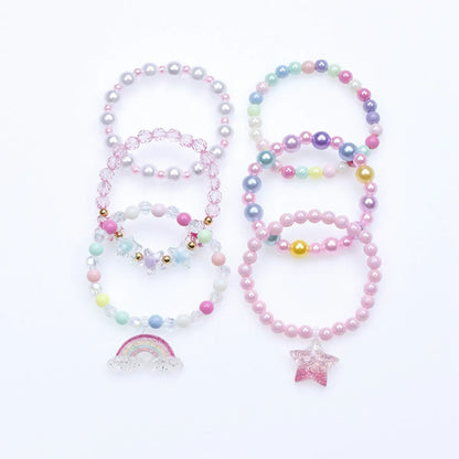 Fashion Letter Butterfly Plastic Beaded Kid'S Bracelets 6 Pieces