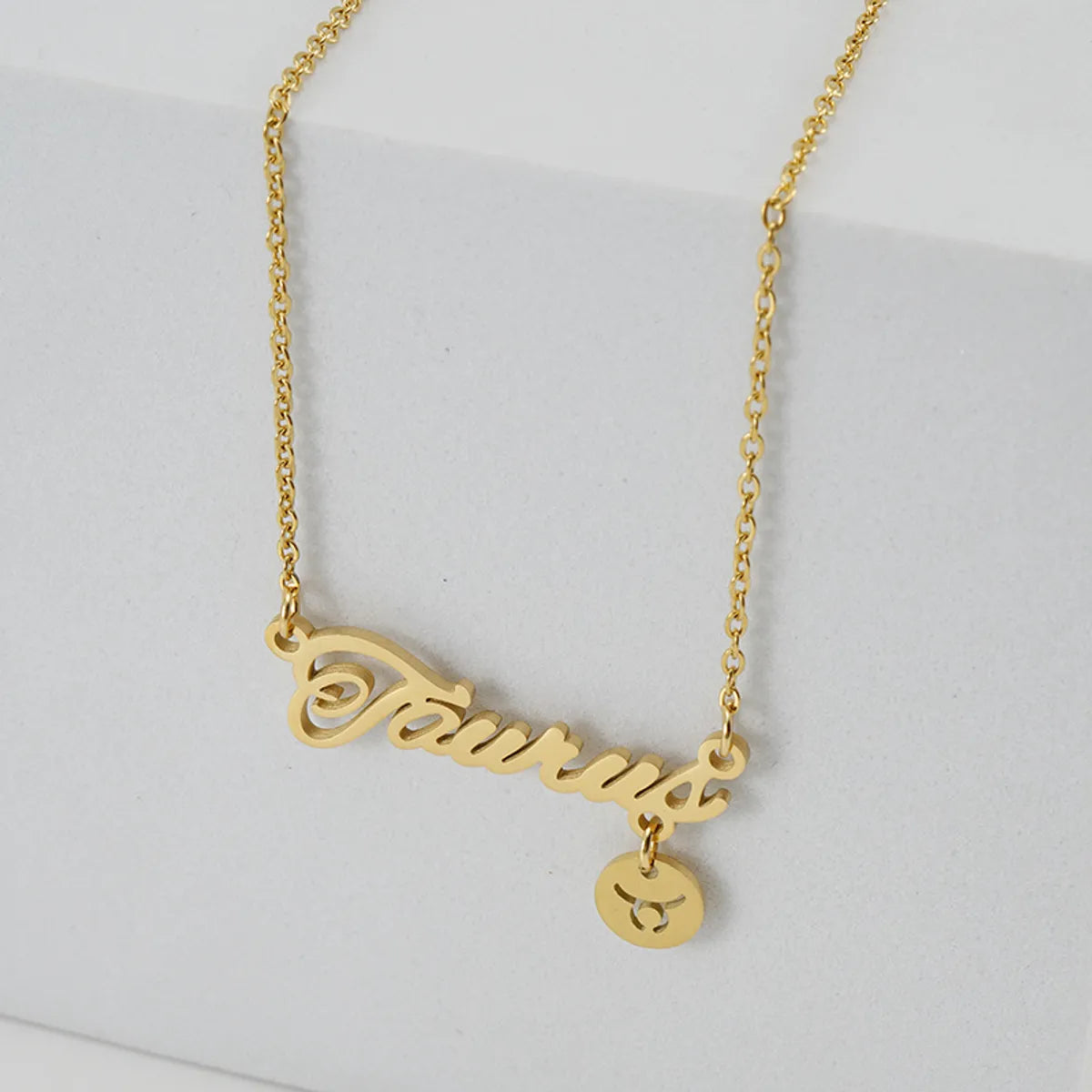 Fashion Letter Constellation Stainless Steel Pendant Necklace Gold Plated Stainless Steel Necklaces