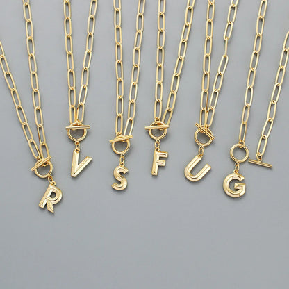 Fashion Letter Copper Gold Plated Necklace 1 Piece