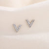 Fashion Letter Copper Inlay Zircon Ear Studs 1 Pair