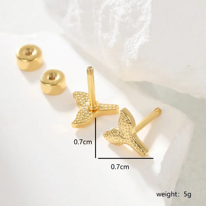 Fashion Letter Crown Dragonfly Stainless Steel Plating Ear Studs 1 Pair