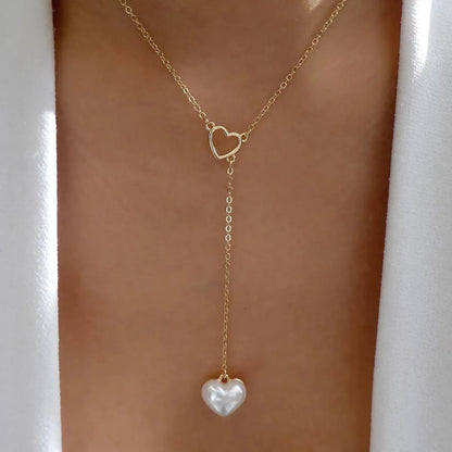 Fashion Letter Heart Shape Alloy Rhinestones Women'S Layered Necklaces Pendant Necklace