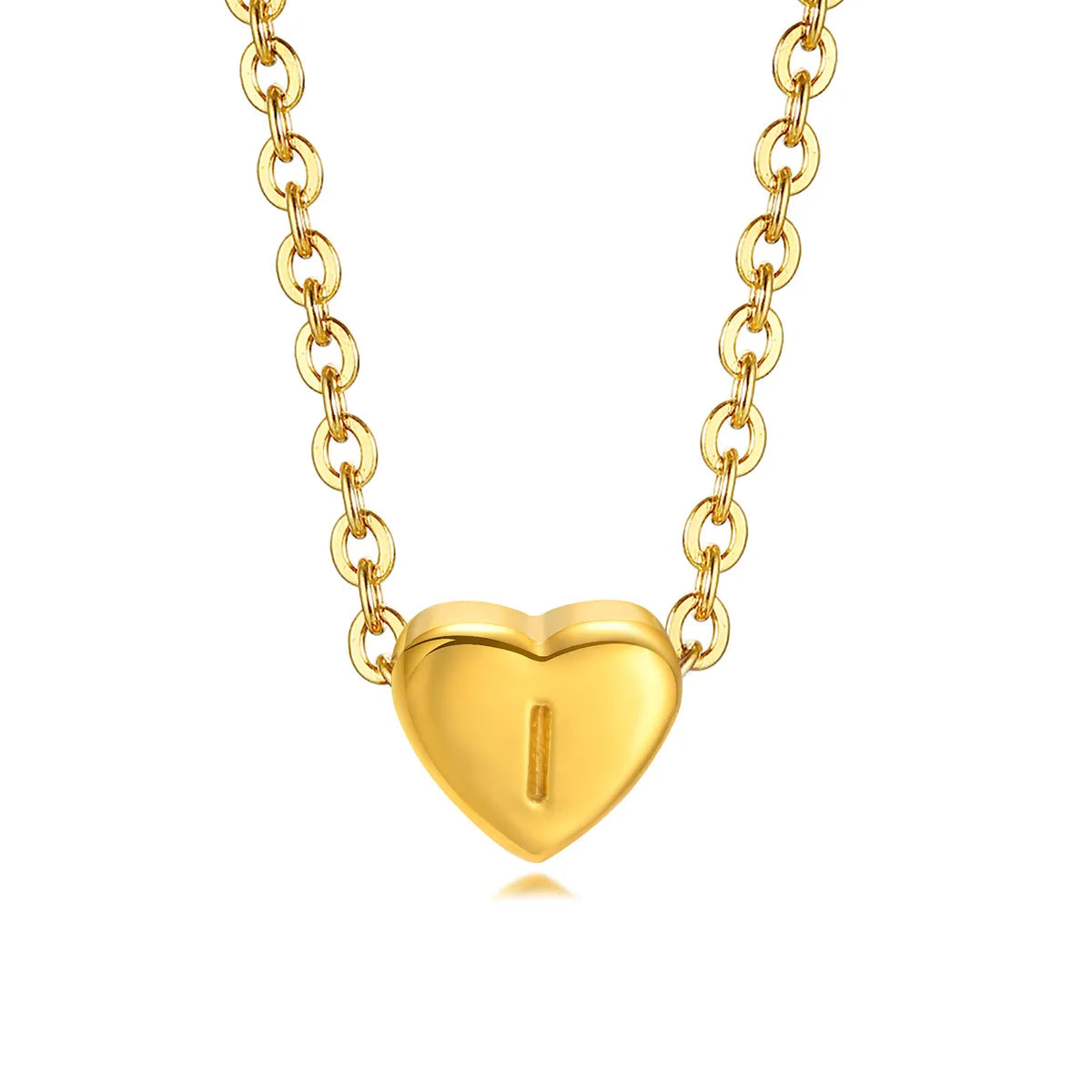 Fashion Letter Heart Shape Stainless Steel Plating Pendant Necklace