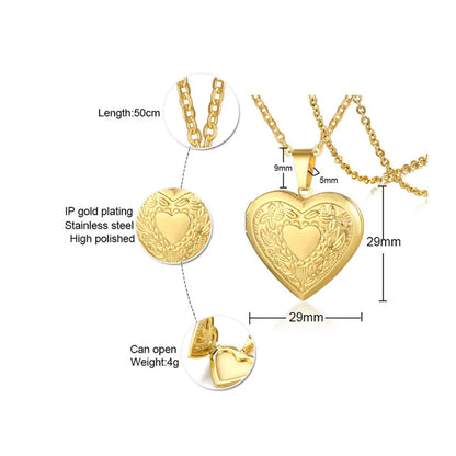 Fashion Letter Heart Shape Stainless Steel Plating Gold Plated Pendant Necklace