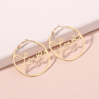 Fashion Letter Love Alloy Earrings Wholesale