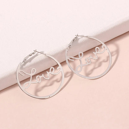 Fashion Letter Love Alloy Earrings Wholesale