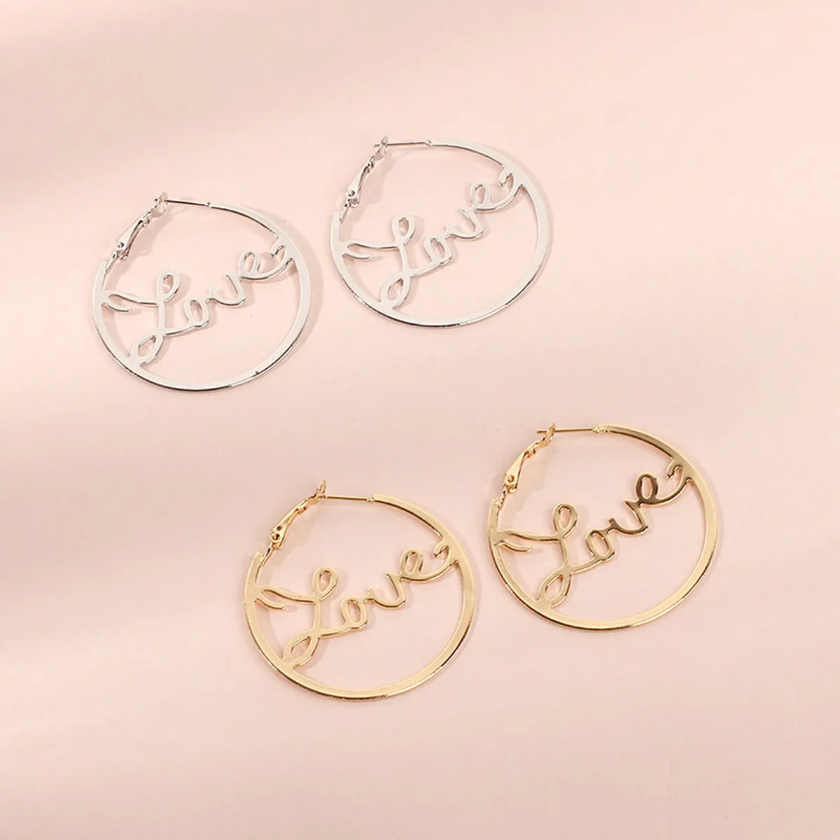 Fashion Letter Love Alloy Earrings Wholesale