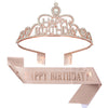 Fashion Letter Metal Inlay Crown 2 Piece Set