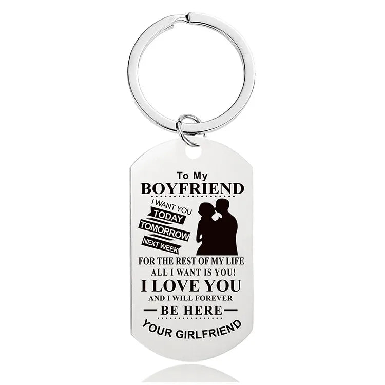 Fashion Letter Metal Printing Keychain 1 Piece