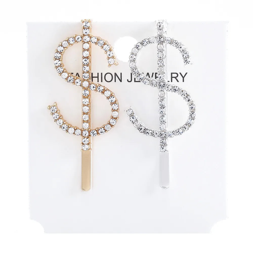 Fashion Letter Number Rhinestone Rhinestone Hair Clip