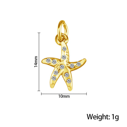 1 Piece Stainless Steel Zircon Letter Palm Mushroom