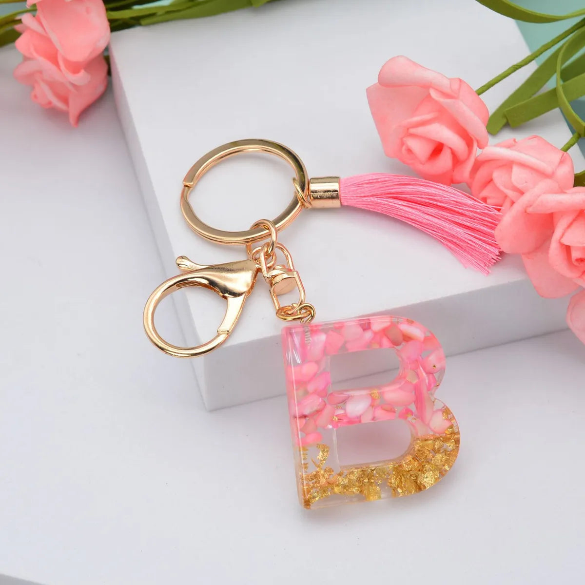 Fashion Letter Plastic Epoxy Keychain 1 Piece