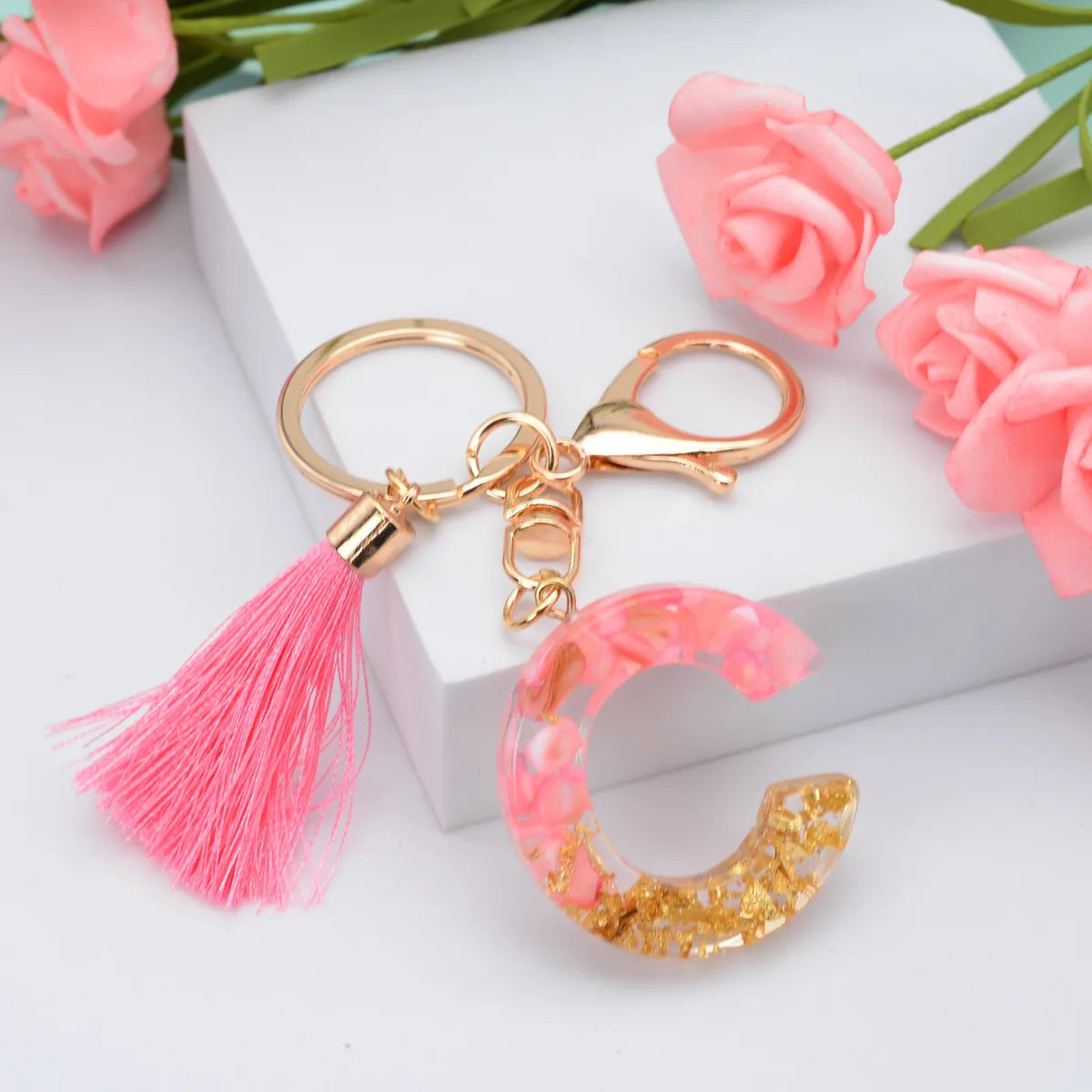 Fashion Letter Plastic Epoxy Keychain 1 Piece