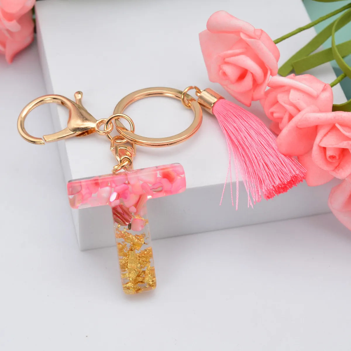 Fashion Letter Plastic Epoxy Keychain 1 Piece