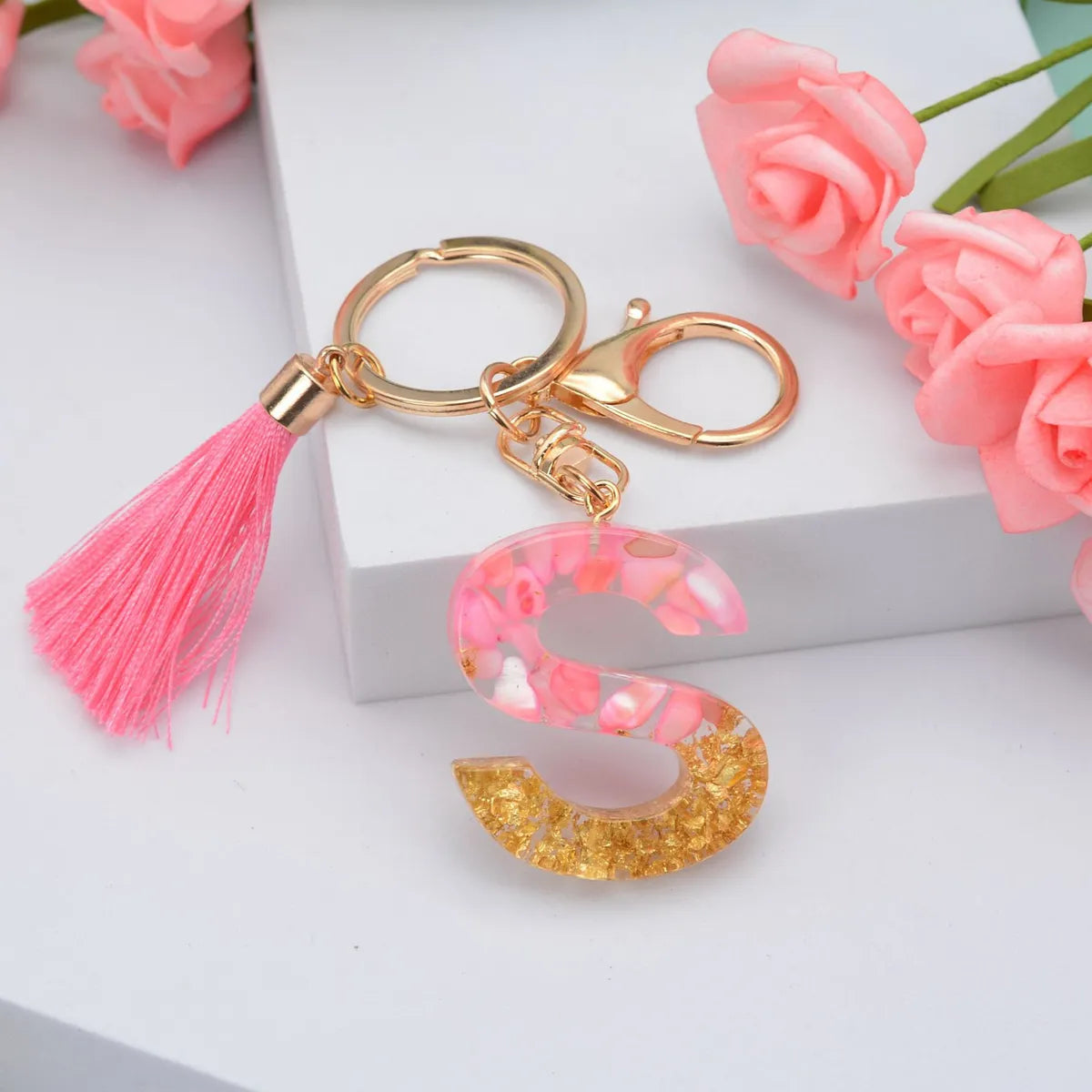 Fashion Letter Plastic Epoxy Keychain 1 Piece