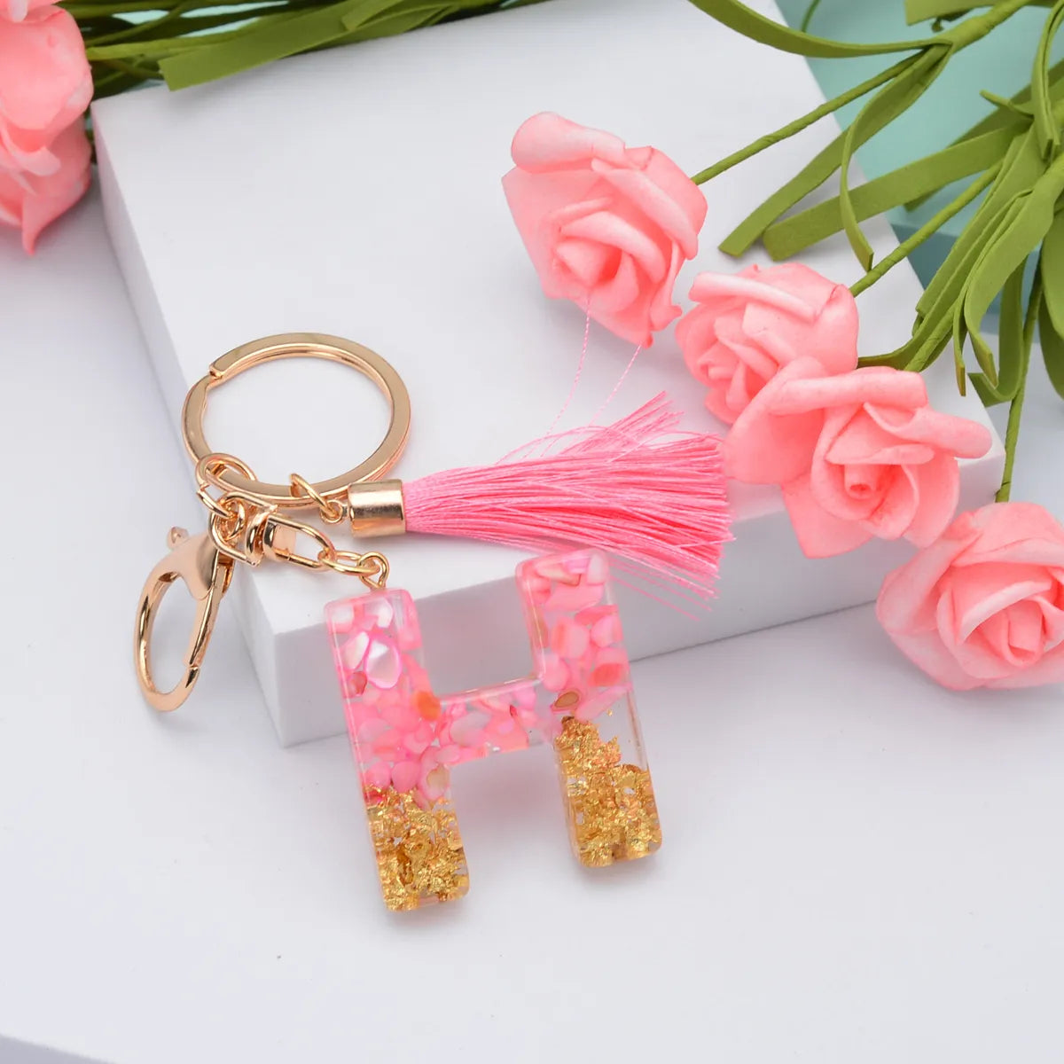 Fashion Letter Plastic Epoxy Keychain 1 Piece