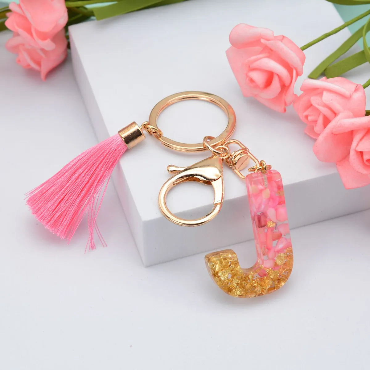 Fashion Letter Plastic Epoxy Keychain 1 Piece