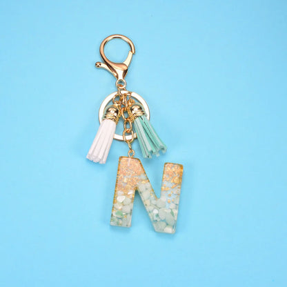 Fashion Letter Resin Unisex Bag Pendant Keychain