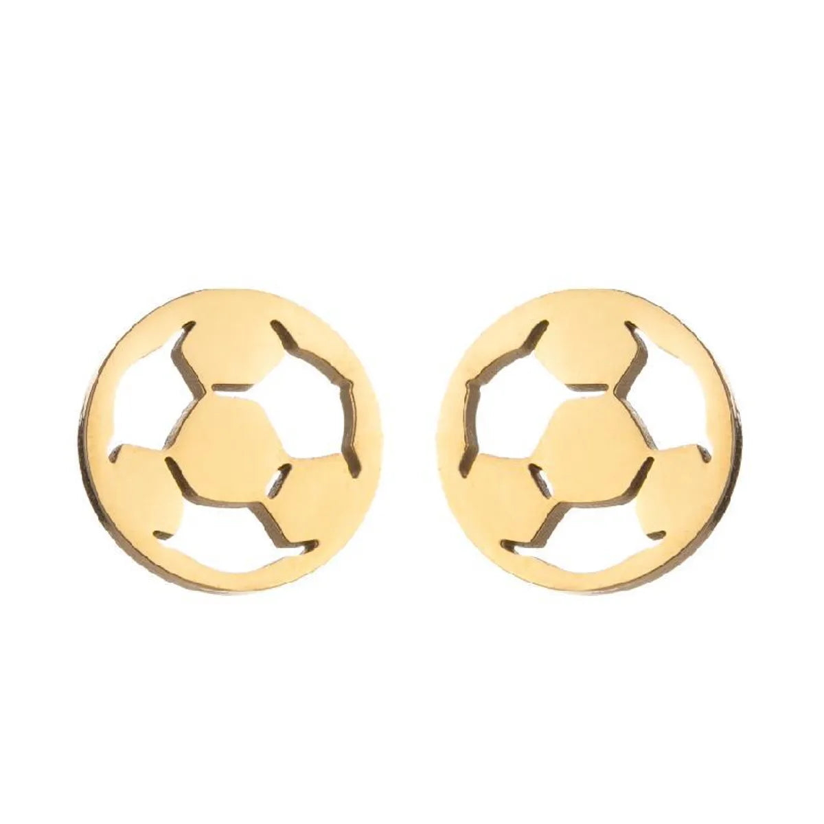 Fashion Letter Skates Ball Stainless Steel Plating Ear Studs 1 Pair