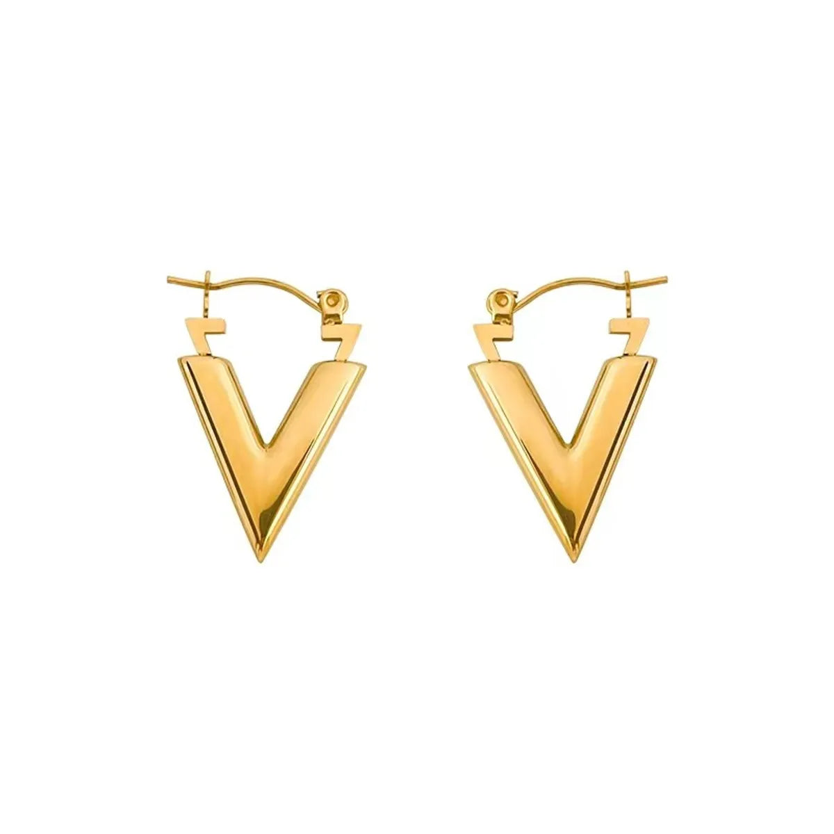 Fashion Letter Solid Color Titanium Steel Plating Earrings 1 Pair