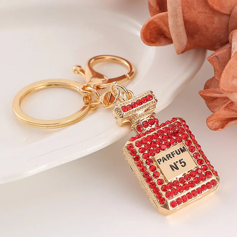 Fashion Letter Square Alloy Inlay Rhinestones Women'S Bag Pendant Keychain 1 Piece