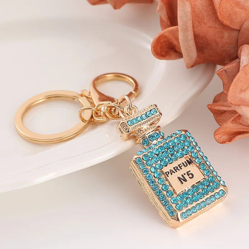 Fashion Letter Square Alloy Inlay Rhinestones Women'S Bag Pendant Keychain 1 Piece