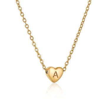 Fashion Letter Stainless Steel Gold Plated Pendant Necklace