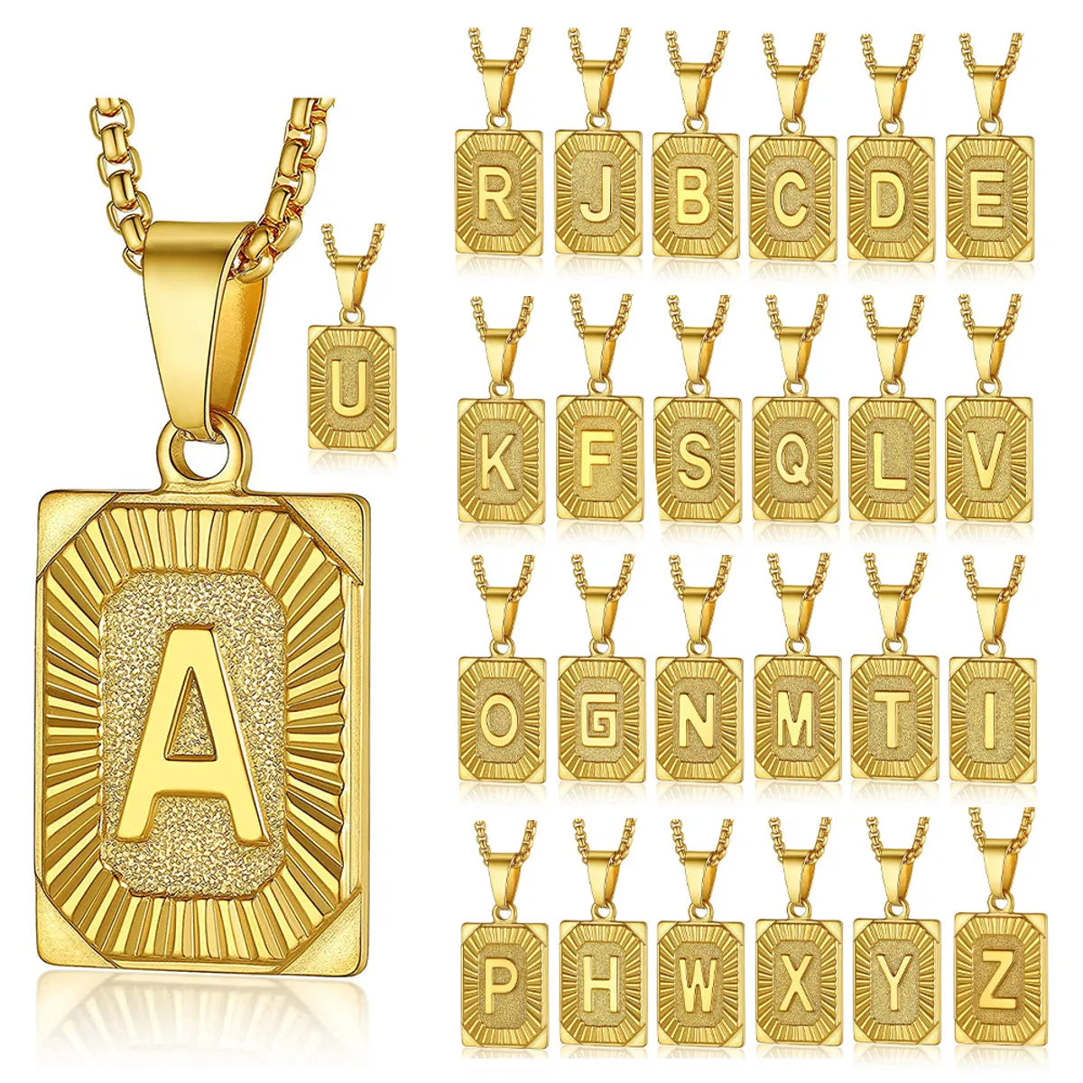 Fashion Letter Stainless Steel Plating Pendant Necklace 1 Piece