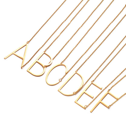 Fashion Letter Stainless Steel Polishing Necklace