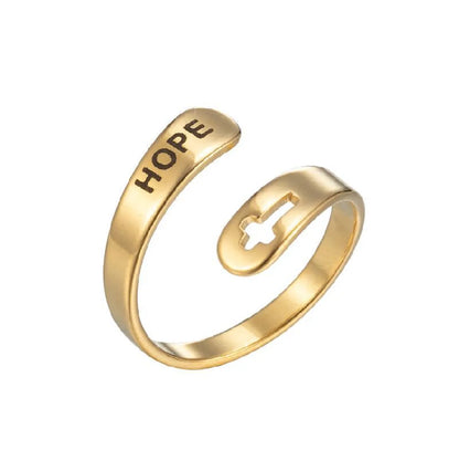 Wholesale Jewelry Fashion Letter 201 Stainless Steel 18K Gold Plated Rings