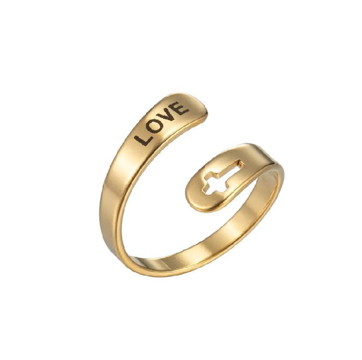 Wholesale Jewelry Fashion Letter 201 Stainless Steel 18K Gold Plated Rings