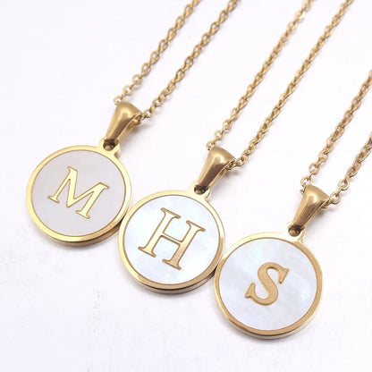 Fashion Letter Stainless Steel Titanium Steel Chain Pendant Necklace 1 Piece