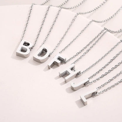 Fashion Letter Stainless Steel Titanium Steel Plating Pendant Necklace 1 Piece