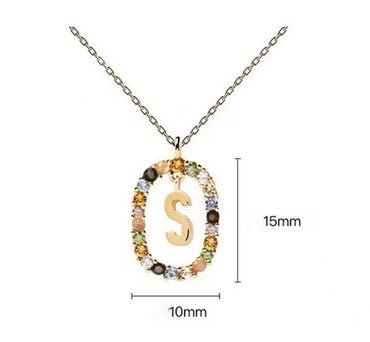 Fashion Letter Sterling Silver Plating Zircon Pendant Necklace