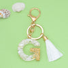 Fashion Letter Tassel Alloy Epoxy Bag Pendant Keychain 1 Piece