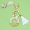 Fashion Letter Tassel Alloy Epoxy Bag Pendant Keychain 1 Piece