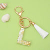 Fashion Letter Tassel Alloy Epoxy Bag Pendant Keychain 1 Piece