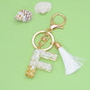 Fashion Letter Tassel Alloy Epoxy Bag Pendant Keychain 1 Piece