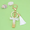 Fashion Letter Tassel Alloy Epoxy Bag Pendant Keychain 1 Piece