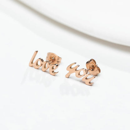 Fashion Letter Titanium Steel Ear Studs Plating No Inlaid Stainless Steel Earrings