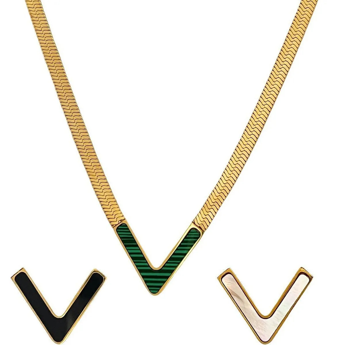 Fashion Letter Titanium Steel Enamel Necklace 1 Piece