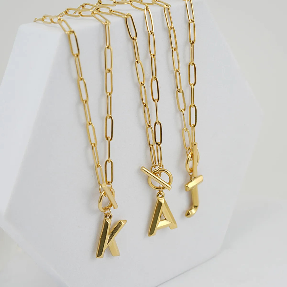 Fashion Letter Titanium Steel Pendant Necklace Polishing Gold Plated Stainless Steel Necklaces